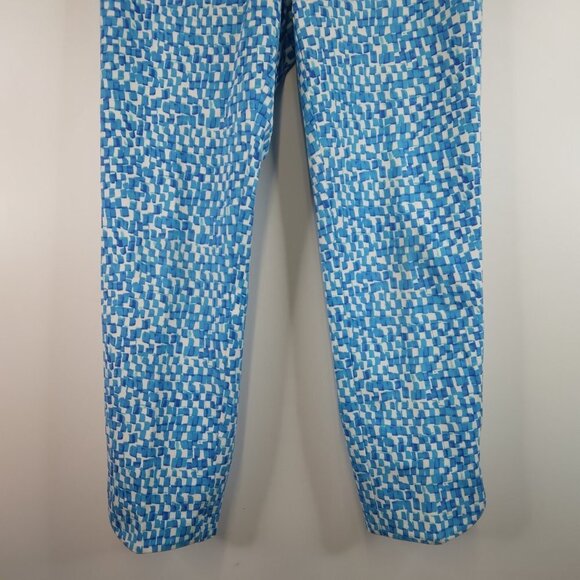 Soft Surroundings Blue and White Pull On Ankle Pants  Size PM - Picture 3 of 10